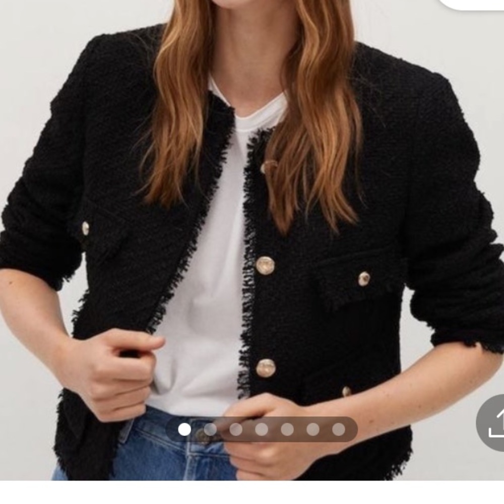 Mango Black Tweed Jacket